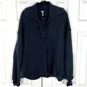 Free People Gray V-Neck Sweater